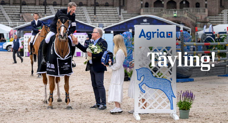 Prisutdelningsbild med Henrik von Eckermann, från LGCT 2023. från 